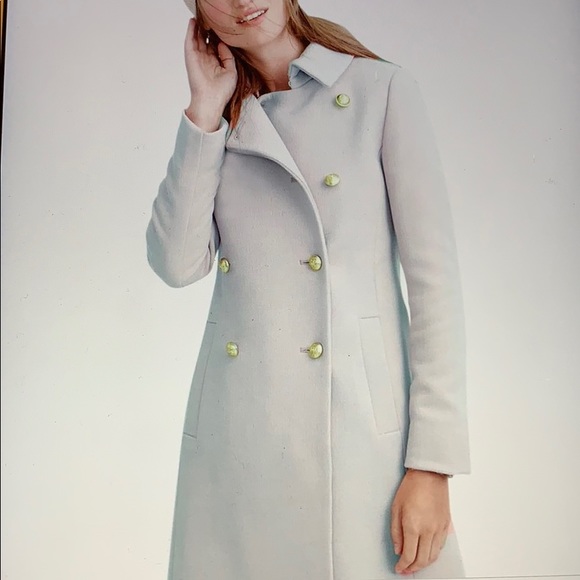 J. Crew Jackets & Blazers - Double-cloth long peacoat in cloud-gray